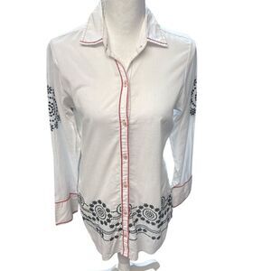 Tommy Bahama Women's XS White Embroidered Boho Beach Cover Up